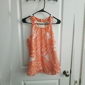 Sz 6 Banana republic coral/white blouse GUC